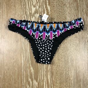Bar III Multicolor Pattern Mid Rise Bikini Bottoms Women’s Size XS NWT